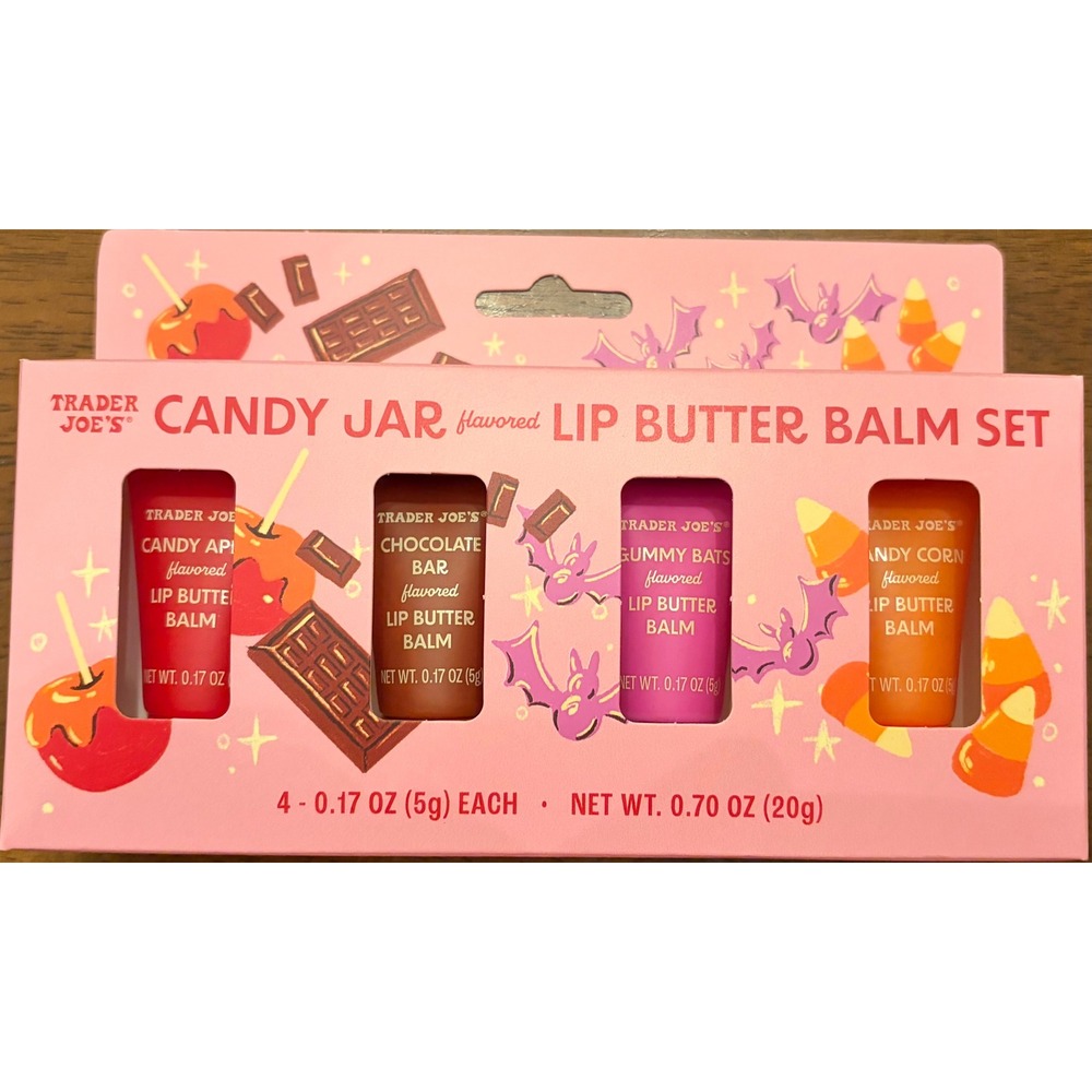NIB 2026 Trader Joe's Candy Jar Lip Butter Balm Set Limited Edition Holiday Gift